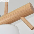 DecorBites™ Modern Wood Cylinder Hanging Island Light in Beige - Stylish Island Lighting Fixture