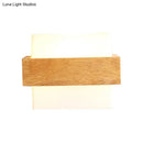 Modern wood deco milk glass wall lamp bedroom sconce