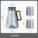 Modern wood handle glass cold water jug kitchen pitcher