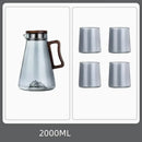 Modern wood handle glass cold water jug kitchen pitcher