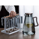 Modern wood handle glass cold water jug kitchen pitcher