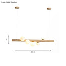 DecorBites™ Modern Wood Island Light with Spherical Shade - Opal Glass Ceiling Lamp (5/7 Lights) for Dining Room