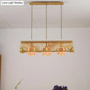 DecorBites™ Modern Wood Pendant Light in Roof Shape, Beige Hanging Fixture, 16"/19.5" Width