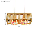 DecorBites™ Modern Wood Pendant Light in Roof Shape, Beige Hanging Fixture, 16"/19.5" Width