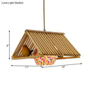 DecorBites™ Modern Wood Pendant Light in Roof Shape, Beige Hanging Fixture, 16"/19.5" Width