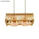 DecorBites™ Modern Wood Pendant Light in Roof Shape, Beige Hanging Fixture, 16"/19.5" Width