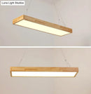Modern wood rectangle ceiling light fixture dining room warm third gear