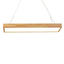 Modern wood rectangle ceiling light fixture dining room warm third gear