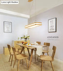 DecorBites™ Minimalist LED Wood Rectangular Hanging Island Lamp - Acrylic Ceiling Suspension for Dinners