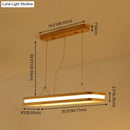 DecorBites™ Minimalist LED Wood Rectangular Hanging Island Lamp - Acrylic Ceiling Suspension for Dinners