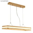 DecorBites™ Minimalist LED Wood Rectangular Hanging Island Lamp - Acrylic Ceiling Suspension for Dinners