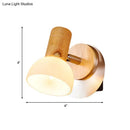 Modern wood sconce with milk white glass – bedroom wall lamp