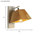Modern wood trapezoid wall sconce bedroom direct wired light