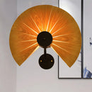 Modern wood veneer fan wall sconce black e26 e27 dining room light