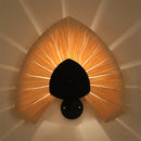 Modern wood veneer fan wall sconce black e26 e27 dining room light