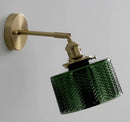 Modern wooden cube led wall sconce bedroom light with knob switch