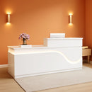 Wooden Reception Desk With Lockable Drawer 63 Inch Office Lobby Counter