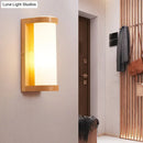 Modern wooden rectangle sconce with e26 e27 bulb – bedroom wall light