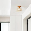 Modern woven beige decorbites led wicker wood ceiling lights hallway