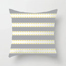Modern yellow and gray geometric stripe pillowcase living room decor