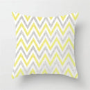 Modern yellow and gray geometric stripe pillowcase living room decor