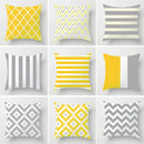 Modern yellow and gray geometric stripe pillowcase living room decor
