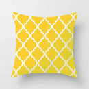 Modern yellow and gray geometric stripe pillowcase living room decor