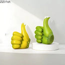 DecorBites™ Banana Fist Thumbs-up Resin Statue Desk Ornament for Room Decor