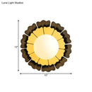 Modern yellow & brown sunflower wall sconce – bedroom glass light