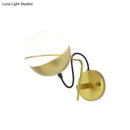 Modern yellow globe wall sconce bedroom matte glass light