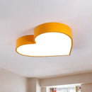 Modern yellow heart led flush mount light for bedroom