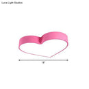 Modern yellow heart led flush mount light for bedroom