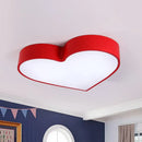Modern yellow heart led flush mount light for bedroom