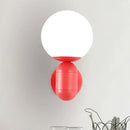 Modern yellow metal fixture wall lamp – kitchen frosted orb shade