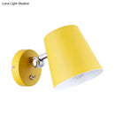 Modern yellow metal shade sconce light for bedroom