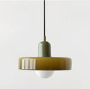 Modern yellow & olive green glass chandelier pendant light bedroom