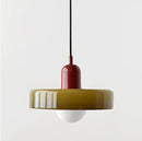 Modern yellow & olive green glass chandelier pendant light bedroom