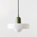 Modern yellow & olive green glass chandelier pendant light bedroom