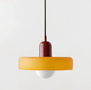Modern yellow & olive green glass chandelier pendant light bedroom