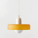 Modern yellow & olive green glass chandelier pendant light bedroom