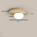 Modern yellow travertine glass ball led ceiling light dining room