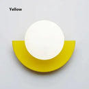 Modern yellow & white kids macaron led wall lamp bedroom sconce