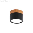 Modern yellow wood flush mount ceiling light for kitchen