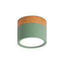 Modern yellow wood flush mount ceiling light for kitchen