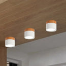 Modern yellow wood flush mount ceiling light for kitchen