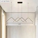 Modern zigzag black & white led ceiling lamp for dining room