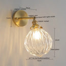 Modern zigzag green glass led wall lamp bedroom brass light