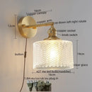 Modern zigzag green glass led wall lamp bedroom brass light