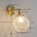 Modern zigzag green glass led wall lamp bedroom brass light