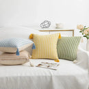 Modern zigzag jacquard woven cushion cover set living room tassels